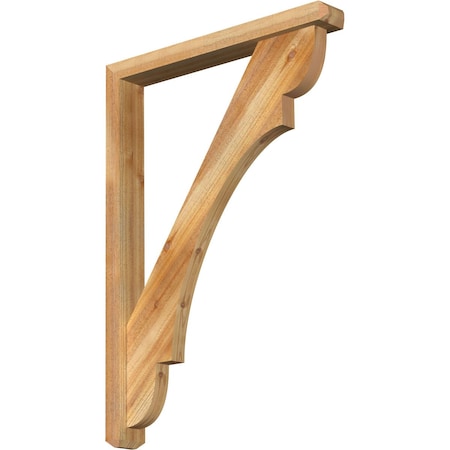 Ekena Millwork Olympic Craftsman Rough Sawn Bracket w/ Offset Brace, Western Red Cedar, 4"W x 30"D x 42"H BKT0402X30X42OLY04RWR